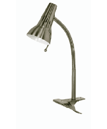 Satco 60/851 Satco 60-851 Goose Neck Halogen Clip-On Brushed Nickel Desk Lamp