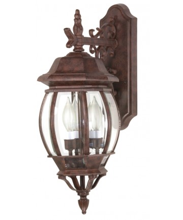 Nuvo Lighting 60/892 Central Park 3 Light 22 inch Wall Lantern with Clear Beveled Glass