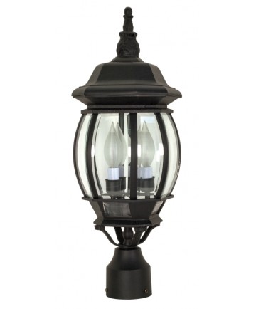 Nuvo Lighting 60/899 Central Park 3 Light 21 inch Post Lantern with Clear Beveled Glass