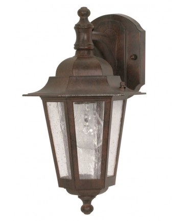 Nuvo Lighting 60/989 Cornerstone 1 Light 13 inch Wall Lantern Arm Downw/ Clear Seed Glass