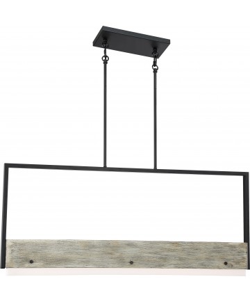 Nuvo Lighting 62/1553 Alta LED Island Pendant Black with Gray Wood