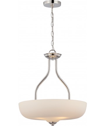Nuvo Lighting 62/385 Kirk 3 Light Pendant with Etched Opal Glass LED