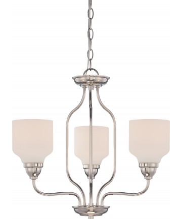 Nuvo Lighting 62/389 Kirk 3 Light Chandelier with Satin White Glass