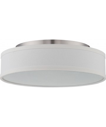 Nuvo Lighting 62/524 Heather LED Flush Fixture with White Linen Shade