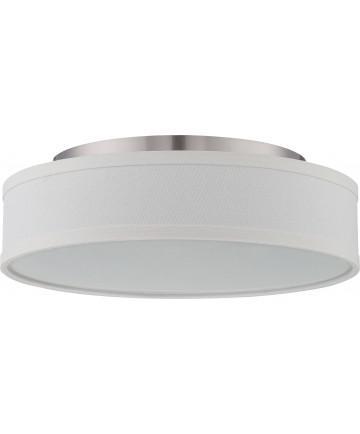 Nuvo Lighting 62/524 Heather LED Flush Fixture with White Linen Shade