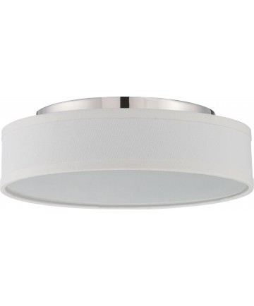 Nuvo Lighting 62/526 Heather LED Flush Fixture with White Linen Shade