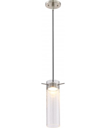 Nuvo Lighting 62/951 Pulse LED Mini Pendant with Clear Seeded Glass