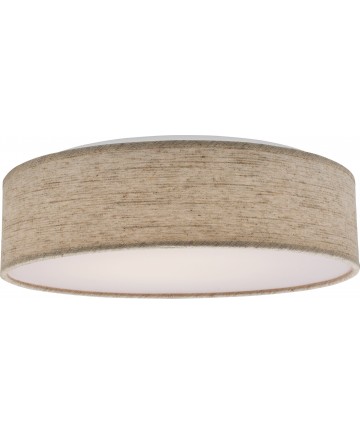 Nuvo Lighting 62/985R1 15" Fabric Drum LED Decor Flush Mount Fixture