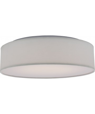 Nuvo Lighting 62/990 15" Fabric Drum LED Decor Flush Mount Fixture