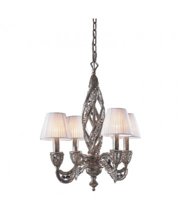 ELK Lighting 6235/4 Renaissance 4 Light Chandelier in Sunset Silver and Crystal Accents