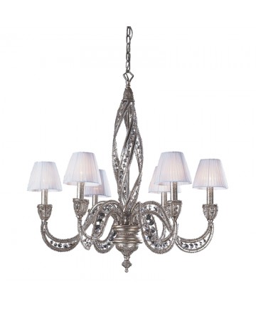ELK Lighting 6236/6 Renaissance 6 Light Chandelier in Sunset Silver and Crystal Accents