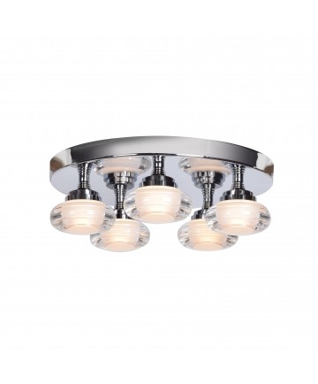 Access Lighting 63979LEDD-CH/ACR Optix 5-Light Dimmable LED Flush