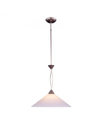 ELK Lighting 6500/1 Elysburg 1 Light Pendant in Satin Nickel and Tea Swirl Glass