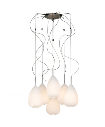 PLC Lighting 67036 PC 6 Light Chandelier Mabel Collection
