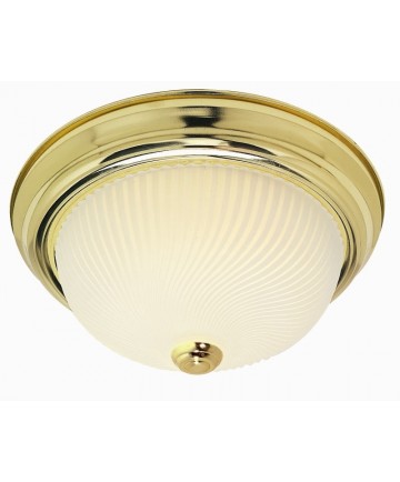 Nuvo Lighting 76/097 3 Light 15 inch Flush Mount Frosted Ribbed Swirl Glass