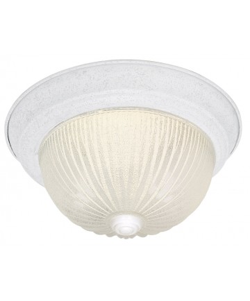 Nuvo Lighting 76/195 2 Light 13 inch Flush Mount Ribbed Ice Glass