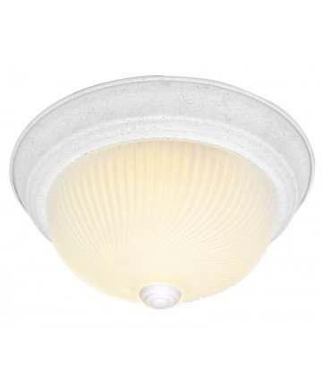 Nuvo Lighting 76/196 2 Light 11 inch Flush Mount Frosted Ribbed Swirl Glass