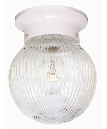 Nuvo Lighting 76/259 1 Light 8 inch Ceiling Fixture Clear Ribbed Ball