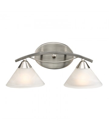 ELK Lighting 7631/2 Elysburg 2 Light Vanity in Satin Nickel and Marblized White Glass