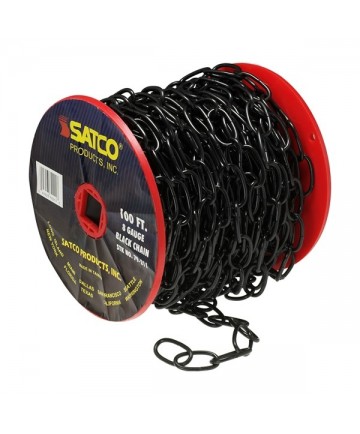 Satco 79/211 Black 8 Gauge Chain 100 Feet To Reel
