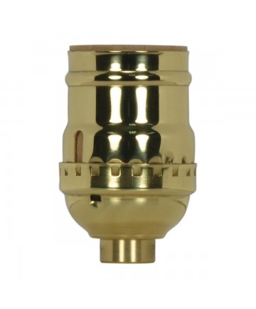 Satco 80/1028 Short Keyless Socket 3 Piece Stamped Solid Brass Polished Brass Finish