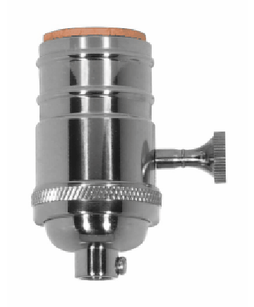 Satco 80/1047 250W-250V 3-Way w/Metal Turn Knob Socket