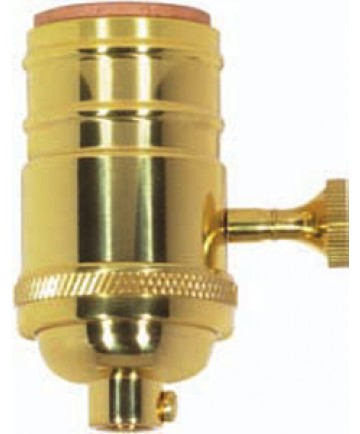 Satco 80/1049 Satco 3 Piece Stamped Solid Brass 3 Way (2 Circuit) Turn Knob Socket
