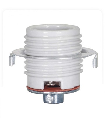 Satco 80/1075 Satco Keyless Threaded Porcelain with Cap & Ring