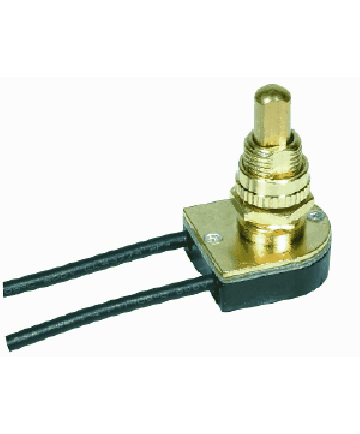 Satco 80/1126 Satco 80-1126 Brass 5/8" Bushing On-Off Metal Push Switch