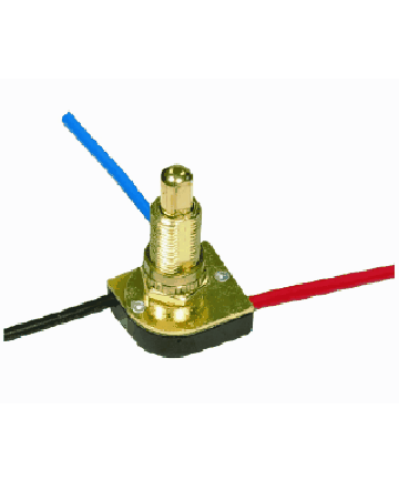 Satco 80/1130 Satco 80-1130 Brass 5/8" Bushing 3-Way Metal Push Switch