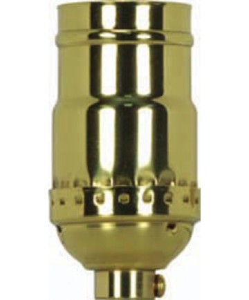 Satco 80/1175 Satco 3 Piece Stamped Solid Brass 3 Way (2 Circuit), Keyless Socket 