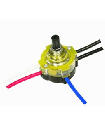 Satco 80/1357 Satco 80-1357 Brass 3-Way Lighted Push Switch