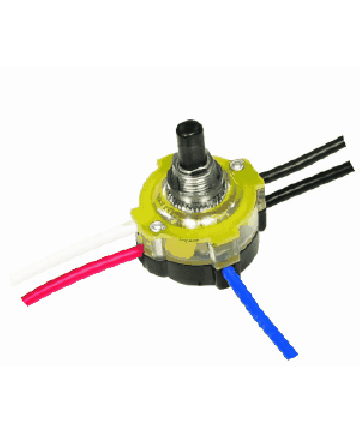 Satco 80/1358 Satco 80-1358 Nickel 3-Way Lighted Push Switch
