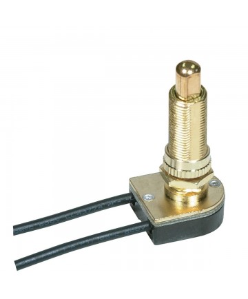 Satco 80/1367 Brass Finish On-Off Metal Push Switch Single Circuit 1-1/8" Bushing