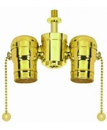 Satco 80/1532 ANT BRS 2LT CLUSTER W/2PC SKT 250 Watts 250 Volts
