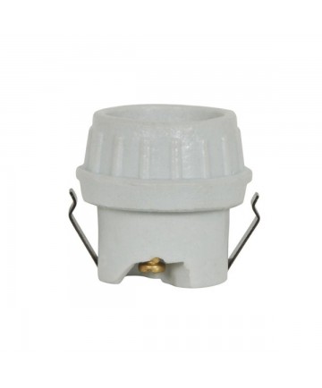 Satco 80/1680 Keyless Porcelain Socket Double Snap-In 1 Piece Shallow Back