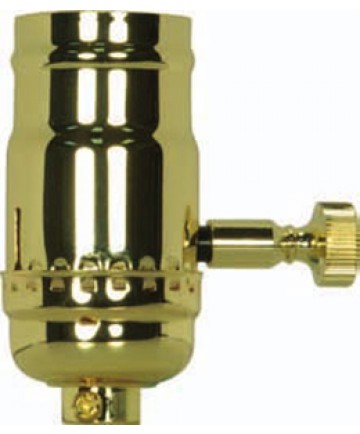 Satco|Nuvo 80/1695 | Satco 200W Full Range Turn Knob Dimmer Lamp Socket Polished Brass