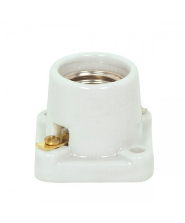 Satco 80/1748 Pony Cleat Socket Surface Mount White Medium Base Sign Receptacle Porcelain