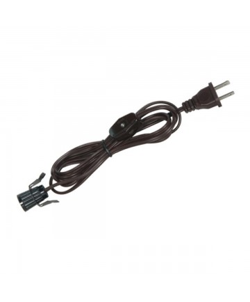 Satco 80/1784 Candelabra Socket W/Snap with 8 Feet Cord Switch Brown