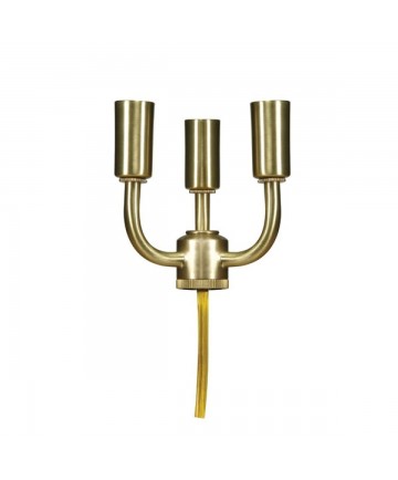 Satco 80/1797 | Satco 3 Light Cluster Socket Candelabra Base Solid Brass