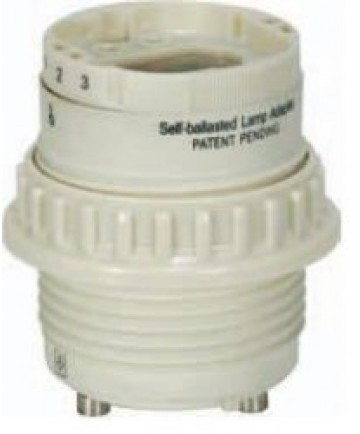 Satco 80/1849 13 Watt GU24 4-pin Self-Ballasted Lamp Adapter Phenolic w/Uno Ring G24q-1 and GX24q-1