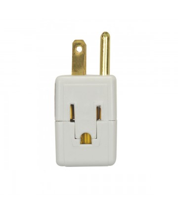 Satco 80/2411 WHITE TRIPLE CUBE TAP 3 PRONG 1875 Watts 125 Volts