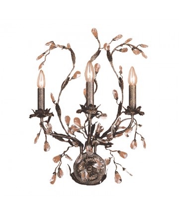 ELK Lighting 8050/3 Circeo 3 Light Wall Bracket in Deep Rust and Crystal Droplets