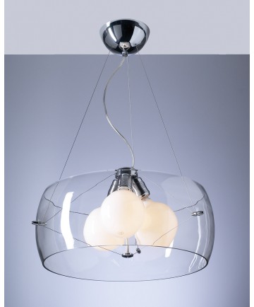 PLC Lighting 81558 PC 3 Light Pendant Lumisphere Collection