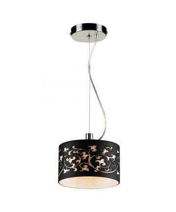 PLC Lighting 81821 BLACK 1 Light Mini Pendant Tuxedo Collection