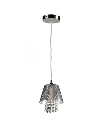 PLC Lighting 81823 SILVER 1 Light Mini Pendant Nikko Collection