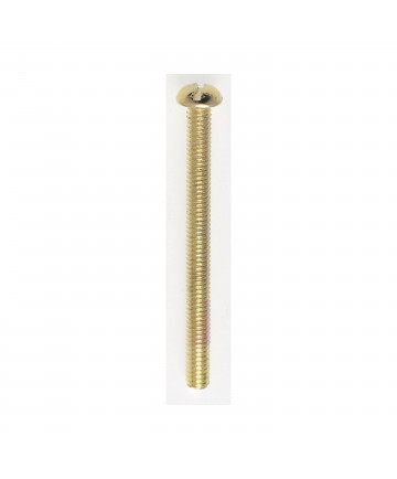 Satco 90/030 Satco 90-030 2 inch Brass Plated Steel Round Head Slotted Machine Screw