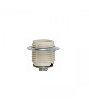 Satco 90/1074 Medium Base Porcelain Socket Threaded W/ Cap & Ring