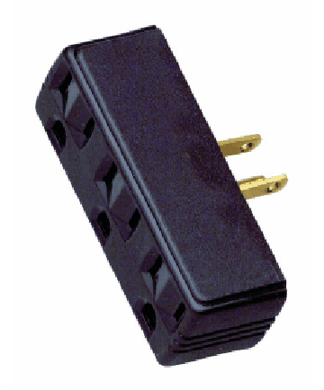Satco 90/1117 Satco 90-1117 15A-125V Brown Single To Triple Adapter