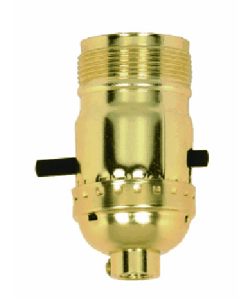 Satco 90/1408 Satco 90-1408 660W-250V Push-Thru 1/8IP Cap w/Set Screw Brite Gilt Medium Base Socket